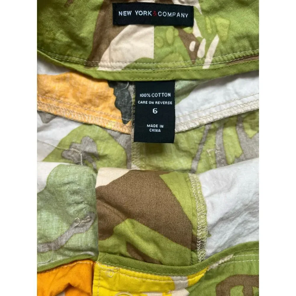 New York & Company Floral Camo Chino Shorts‎ Women’s Size 6 - Picture 2 of 6